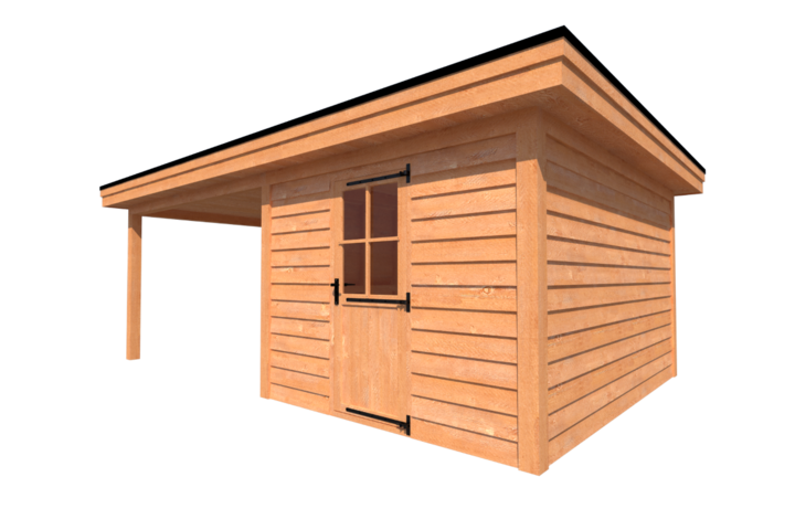 Tuinhuis met veranda plat dak 300 x 400 + 350cm Tuinhuis met veranda plat dak 300 x 400 + 350cm
