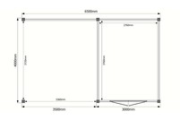 Tuinhuis met veranda plat dak 300 x 400 + 350cm Tuinhuis met veranda plat dak 300 x 400 + 350cm
