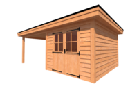 Tuinhuis met veranda plat dak 300 x 400 + 350cm Tuinhuis met veranda plat dak 300 x 400 + 350cm