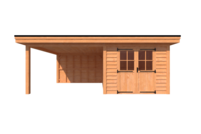 Tuinhuis met veranda plat dak 300 x 400 + 350cm Tuinhuis met veranda plat dak 300 x 400 + 350cm