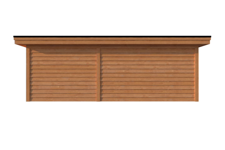 Tuinhuis met veranda plat dak 300 x 400 + 400cm