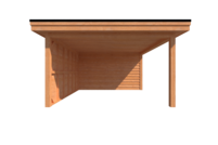 Tuinhuis met veranda plat dak 300 x 400 + 400cm