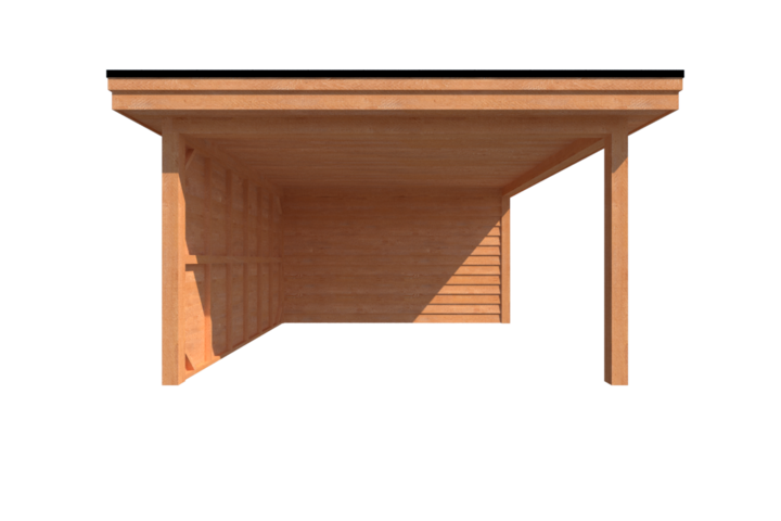 Tuinhuis met veranda plat dak 300 x 400 + 400cm