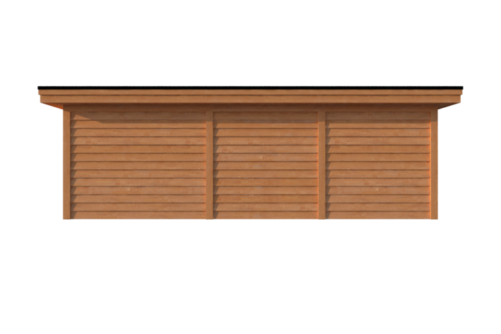 Tuinhuis met veranda plat dak 300 x 400 + 450cm