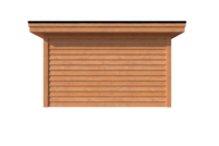 Tuinhuis met veranda plat dak 300 x 400 + 450cm