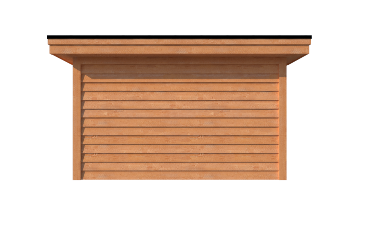 Tuinhuis met veranda plat dak 300 x 400 + 450cm