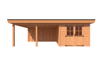 Tuinhuis met veranda plat dak 300 x 400 + 450cm