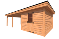 Tuinhuis met veranda plat dak 300 x 400 + 550cm Tuinhuis met veranda plat dak 300 x 400 + 550cm