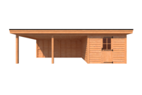 Tuinhuis met veranda plat dak 300 x 400 + 550cm Tuinhuis met veranda plat dak 300 x 400 + 550cm