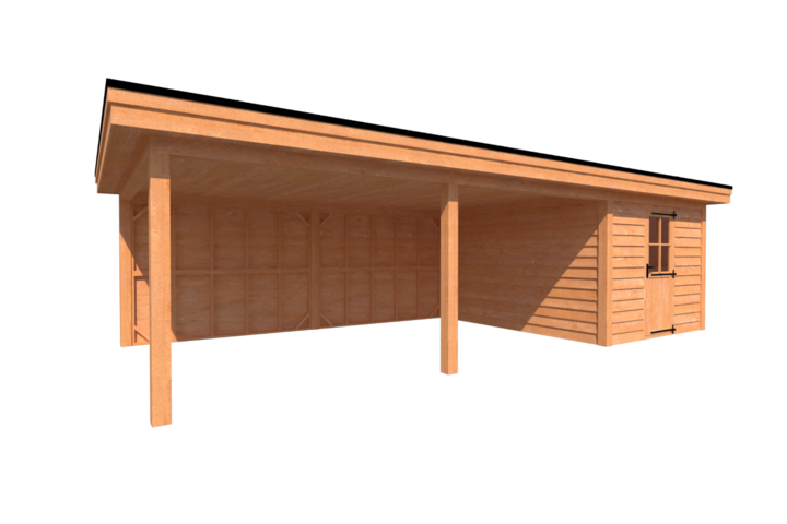 Tuinhuis met veranda plat dak 300 x 400 + 600cm Tuinhuis met veranda plat dak 300 x 400 + 600cm