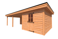 Tuinhuis met veranda plat dak 300 x 400 + 600cm Tuinhuis met veranda plat dak 300 x 400 + 600cm