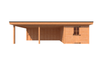 Tuinhuis met veranda plat dak 300 x 400 + 600cm Tuinhuis met veranda plat dak 300 x 400 + 600cm