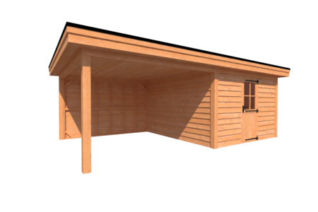 Tuinhuis met veranda plat dak 350 x 400 + 350cm Tuinhuis met veranda plat dak 350 x 400 + 350cm