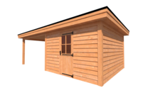 Tuinhuis met veranda plat dak 350 x 400 + 350cm Tuinhuis met veranda plat dak 350 x 400 + 350cm