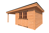 Tuinhuis met veranda plat dak 350 x 400 + 350cm Tuinhuis met veranda plat dak 350 x 400 + 350cm