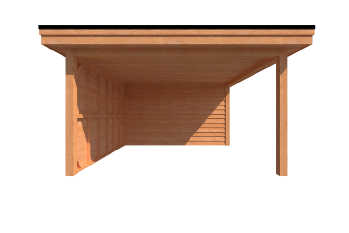 Tuinhuis met veranda plat dak 350 x 400 + 400cm Tuinhuis met veranda plat dak 350 x 400 + 400cm