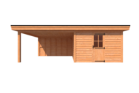 Tuinhuis met veranda plat dak 350 x 400 + 400cm Tuinhuis met veranda plat dak 350 x 400 + 400cm