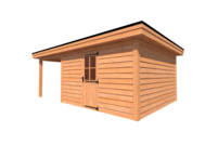 Tuinhuis met veranda plat dak 400 x 400 + 250cm Tuinhuis met veranda plat dak 400 x 400 + 250cm