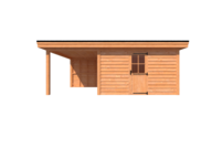 Tuinhuis met veranda plat dak 400 x 400 + 250cm Tuinhuis met veranda plat dak 400 x 400 + 250cm