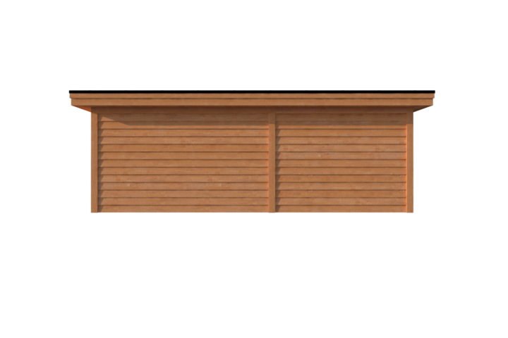 Tuinhuis met veranda plat dak 400 x 400 + 300cm Tuinhuis met veranda plat dak 400 x 400 + 300cm