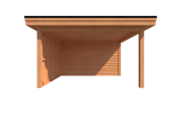 Tuinhuis met veranda plat dak 400 x 400 + 300cm Tuinhuis met veranda plat dak 400 x 400 + 300cm