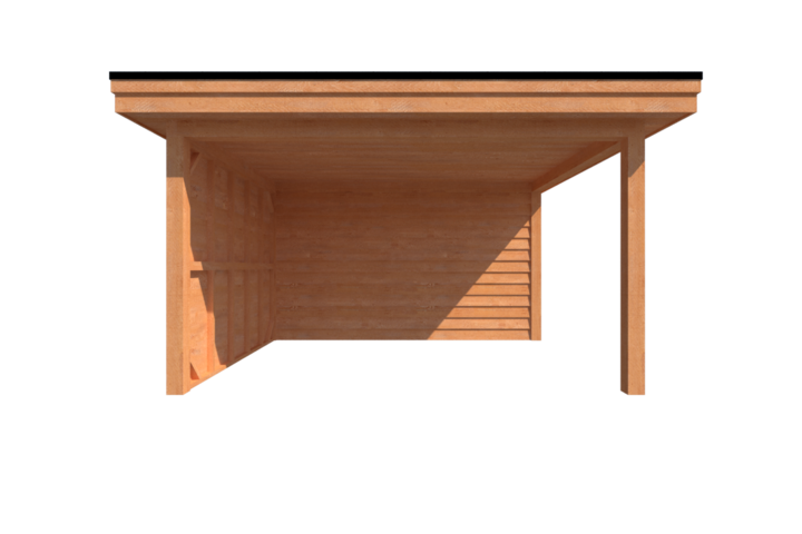 Tuinhuis met veranda plat dak 400 x 400 + 300cm Tuinhuis met veranda plat dak 400 x 400 + 300cm
