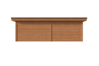 Tuinhuis met veranda plat dak 400 x 400 + 350cm