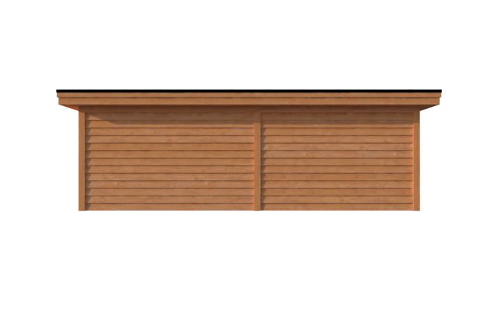 Tuinhuis met veranda plat dak 400 x 400 + 350cm