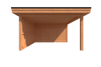 Tuinhuis met veranda plat dak 400 x 400 + 350cm
