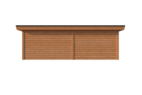 Tuinhuis met veranda plat dak 400 x 400 + 350cm