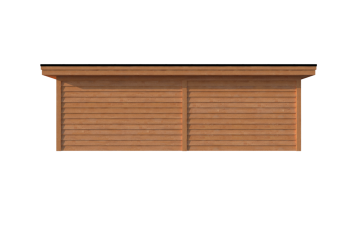 Tuinhuis met veranda plat dak 400 x 400 + 350cm