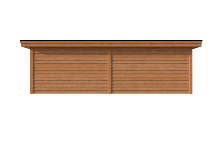 Tuinhuis met veranda plat dak 400 x 400 + 400cm