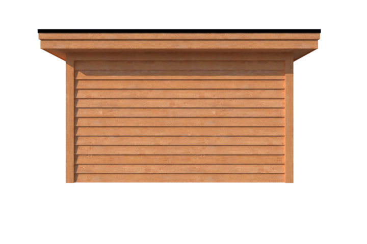 Tuinhuis met veranda plat dak 400 x 400 + 400cm