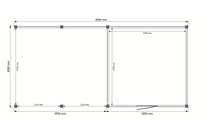 Tuinhuis met veranda plat dak 400 x 400 + 450cm Tuinhuis met veranda plat dak 400 x 400 + 450cm