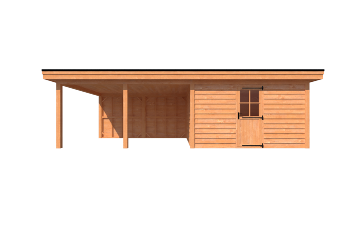 Tuinhuis met veranda plat dak 400 x 400 + 450cm Tuinhuis met veranda plat dak 400 x 400 + 450cm
