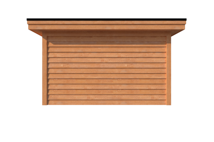 Tuinhuis met veranda plat dak 400 x 400 + 450cm