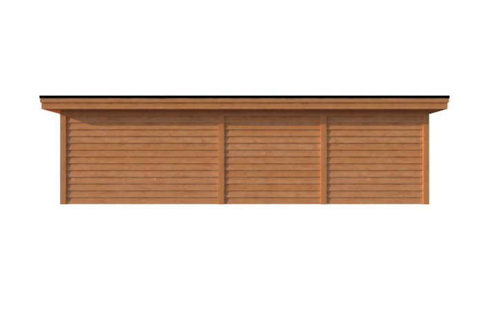 Tuinhuis met veranda plat dak 400 x 400 + 500cm Tuinhuis met veranda plat dak 400 x 400 + 500cm
