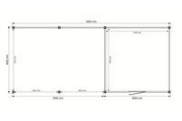 Tuinhuis met veranda plat dak 400 x 400 + 550cm