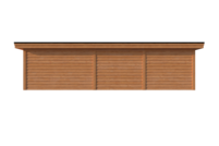 Tuinhuis met veranda plat dak 400 x 400 + 550cm