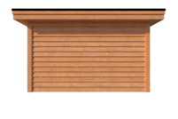 Tuinhuis met veranda plat dak 400 x 400 + 550cm