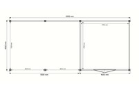 Tuinhuis met veranda plat dak 400 x 400 + 550cm
