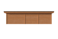 Tuinhuis met veranda plat dak 400 x 400 + 550cm