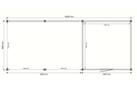 Tuinhuis met veranda plat dak 400 x 400 + 600cm
