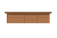 Tuinhuis met veranda plat dak 400 x 400 + 600cm