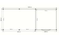 Tuinhuis met veranda plat dak 400 x 400 + 600cm Tuinhuis met veranda plat dak 400 x 400 + 600cm