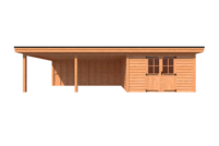 Tuinhuis met veranda plat dak 400 x 400 + 600cm Tuinhuis met veranda plat dak 400 x 400 + 600cm