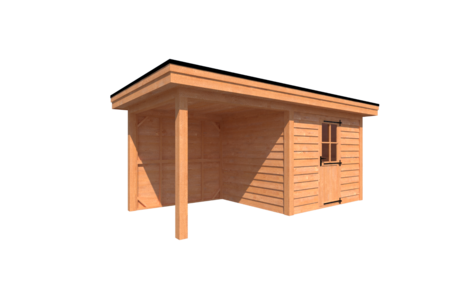 Tuinhuis met veranda plat dak 300 x 250 + 250cm Tuinhuis met veranda plat dak 300 x 250 + 250cm