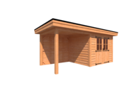 Tuinhuis met veranda plat dak 300 x 250 + 250cm Tuinhuis met veranda plat dak 300 x 250 + 250cm