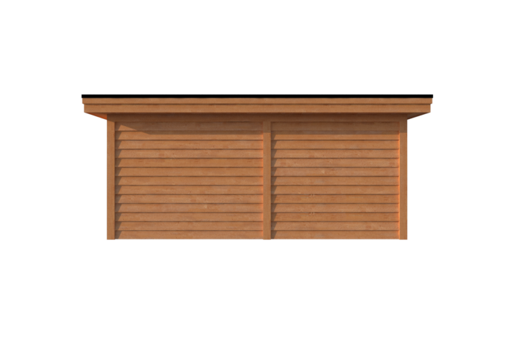 Tuinhuis met veranda plat dak 300 x 250 + 250cm Tuinhuis met veranda plat dak 300 x 250 + 250cm