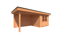 Tuinhuis met veranda plat dak 300 x 250 + 350cm Tuinhuis met veranda plat dak 300 x 250 + 350cm